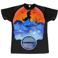 Dinosaur Skeleton Pumpkin For Halloween Graphic T-shirt | Artistshot