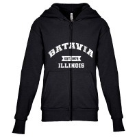 Womens Batavia Illinois Il Vintage Athletic Sports Established V Neck Youth Zipper Hoodie | Artistshot