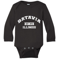 Womens Batavia Illinois Il Vintage Athletic Sports Established V Neck Long Sleeve Baby Bodysuit | Artistshot