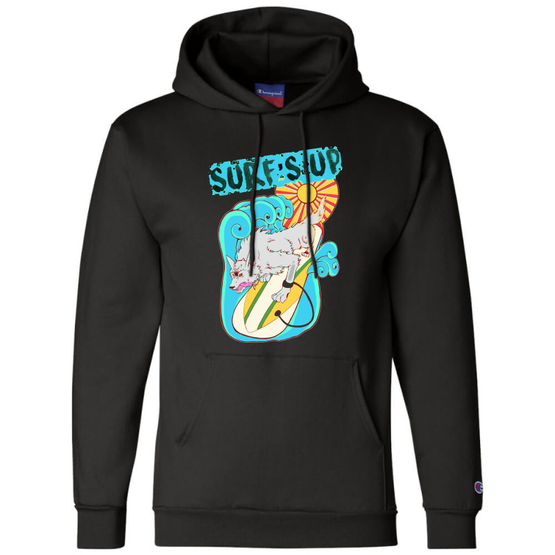 Surfing Wolfy Champion Hoodie | Artistshot