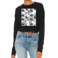 Trending Black And White Weed Graphic Cropped Sweater | Artistshot