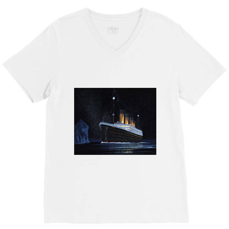 Titanic Art Poster V-neck Tee | Artistshot