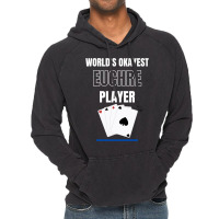 Worlds Okayest Euchre Player Card Games Vintage Hoodie | Artistshot