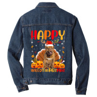 Funny Ocelot Animal Lover Happy Ocelot Hellothanksmas Men Denim Jacket | Artistshot