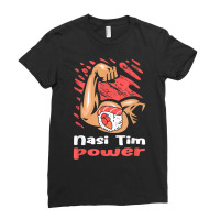 Nasi Tim Power Workout Funny Gym Humor Steamed Chicken Rice T Shirt Ladies Fitted T-shirt | Artistshot