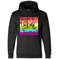 Limited Edition Happy As A Unicorn Jumping Over Rainbows! Champion Hoodie | Artistshot