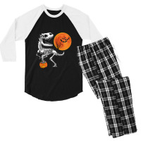 Halloween Dinosaur T Rex Skeleton Scary Boys Kids Teens Men's 3/4 Sleeve Pajama Set | Artistshot