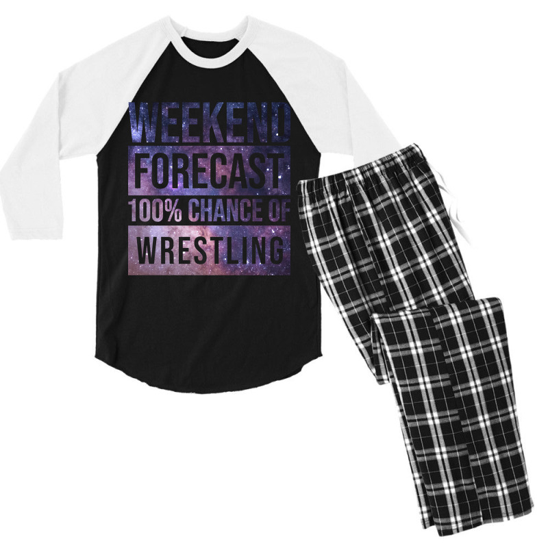 Hot Trend Awesome And Funny Weekend Forecast Hundred Procent Chance Of Men's 3/4 Sleeve Pajama Set by Brink Beaulah | Artistshot