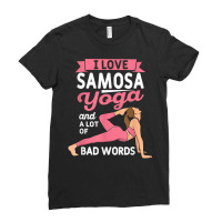 Samosa Yoga And Lot Of Bad Words Pilates Funny Yogi Humor T Shirt Ladies Fitted T-shirt | Artistshot