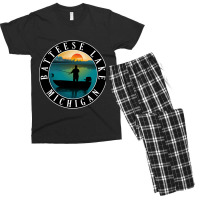 Limited Edition Batteese Lake Fishing Michigan Sunset Men's T-shirt Pajama Set | Artistshot