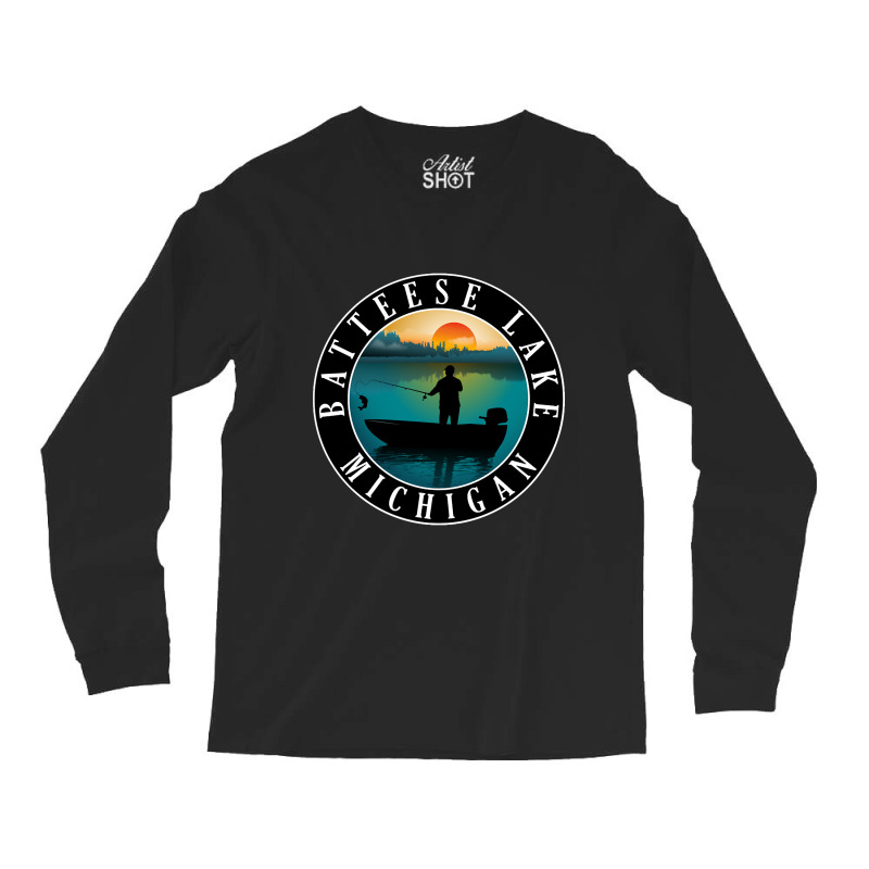 Limited Edition Batteese Lake Fishing Michigan Sunset Long Sleeve Shirts | Artistshot