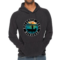 Limited Edition Batteese Lake Fishing Michigan Sunset Vintage Hoodie | Artistshot