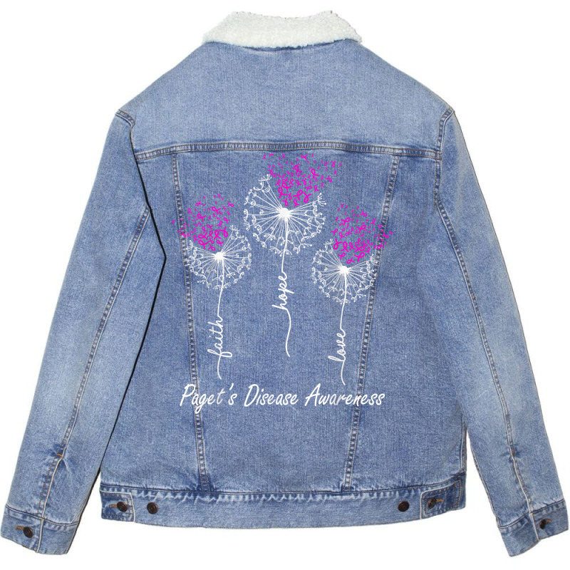 Paget’s Disease Awareness Faith Hope Love Dandelion T Shirt Unisex Sherpa-Lined Denim Jacket by noelenedh2mar | Artistshot