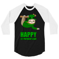 Irish Sloth Happy St Patricks Day Gift Kids Ireland 3/4 Sleeve Shirt | Artistshot