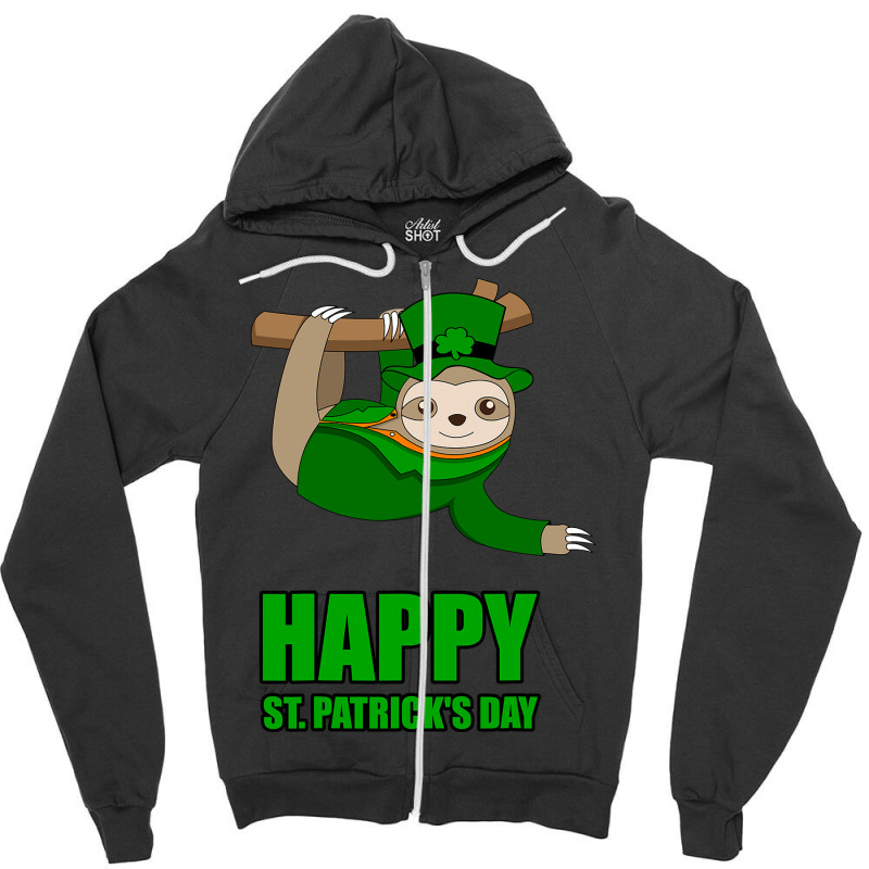 Irish Sloth Happy St Patricks Day Gift Kids Ireland Zipper Hoodie | Artistshot