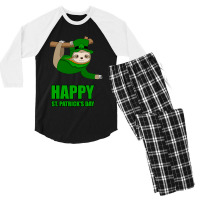 Irish Sloth Happy St Patricks Day Gift Kids Ireland Men's 3/4 Sleeve Pajama Set | Artistshot