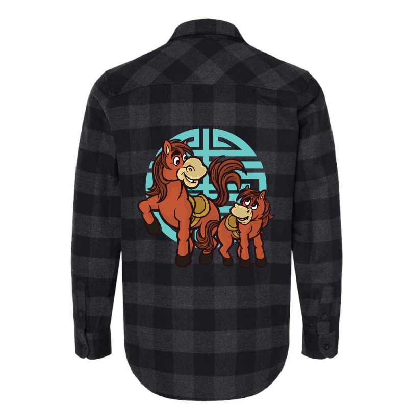 Limited Edition Cartoon Horse I Stallion I Kids Horse Flannel Shirt by Mcrae Murry | Artistshot