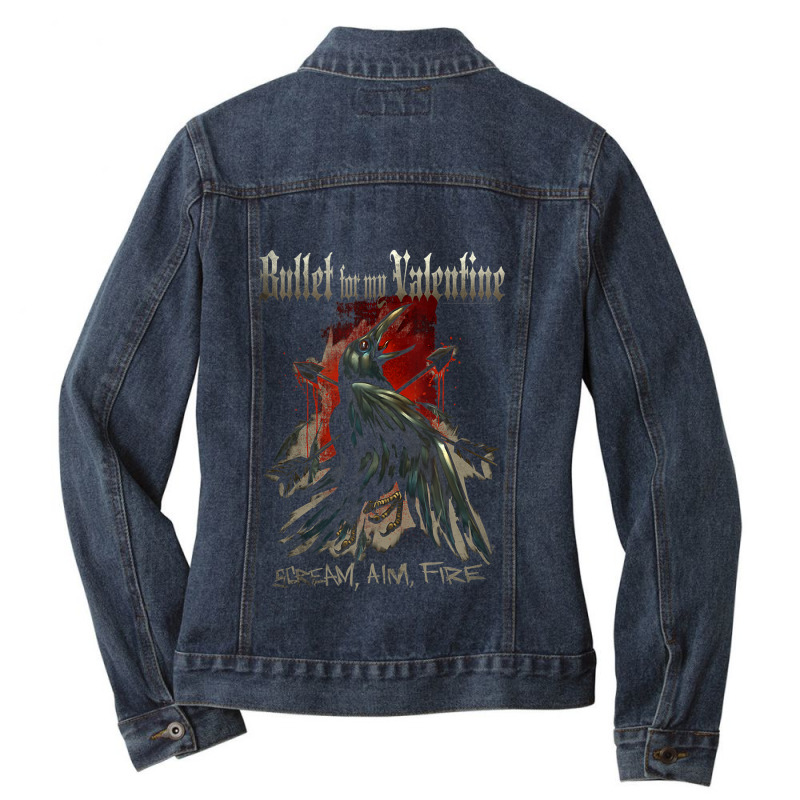 Bullet For My Valentine – Scream Aim Fire Crow Ladies Denim Jacket by Iribe890 | Artistshot