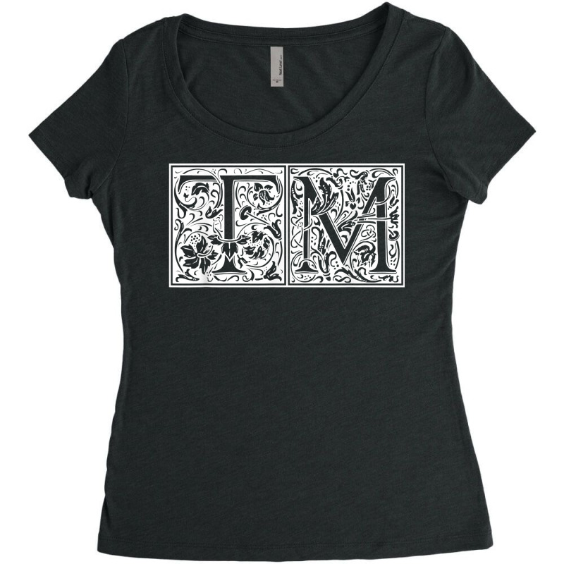 Tm   Initials T M Name Surname Onomastics Onomatology T Shirt Women's Triblend Scoop T-shirt by shmonotpv4s | Artistshot