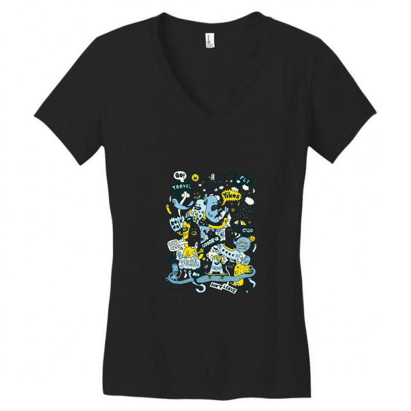 Travel Time Women's V-Neck T-Shirt by CHRISTIANKSON | Artistshot