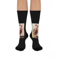 Hot Trend Cowgirl  Rides Galloping Horse Crew Socks | Artistshot