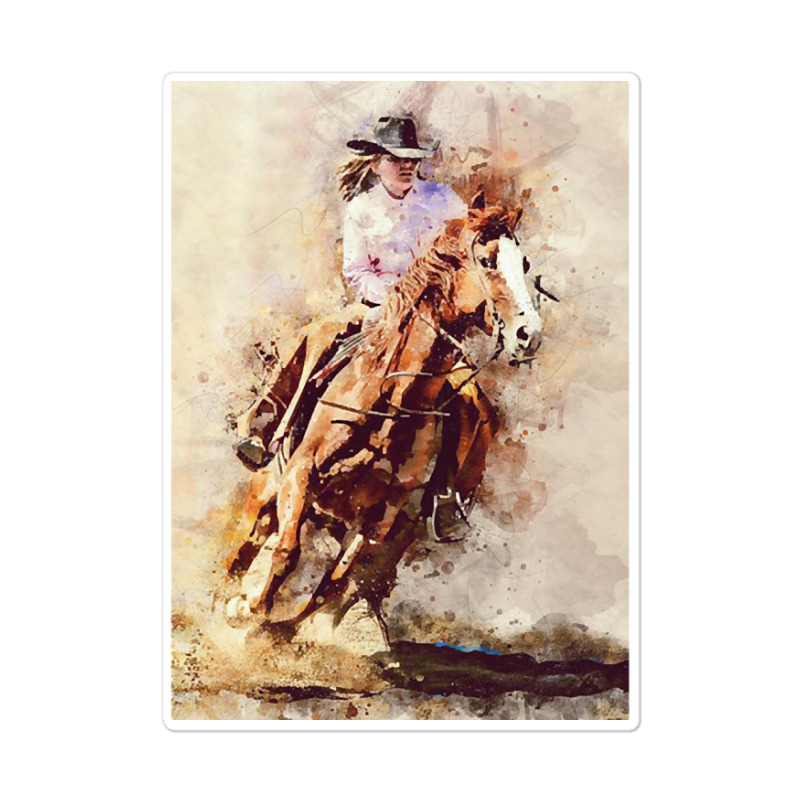 Hot Trend Cowgirl  Rides Galloping Horse Sticker | Artistshot