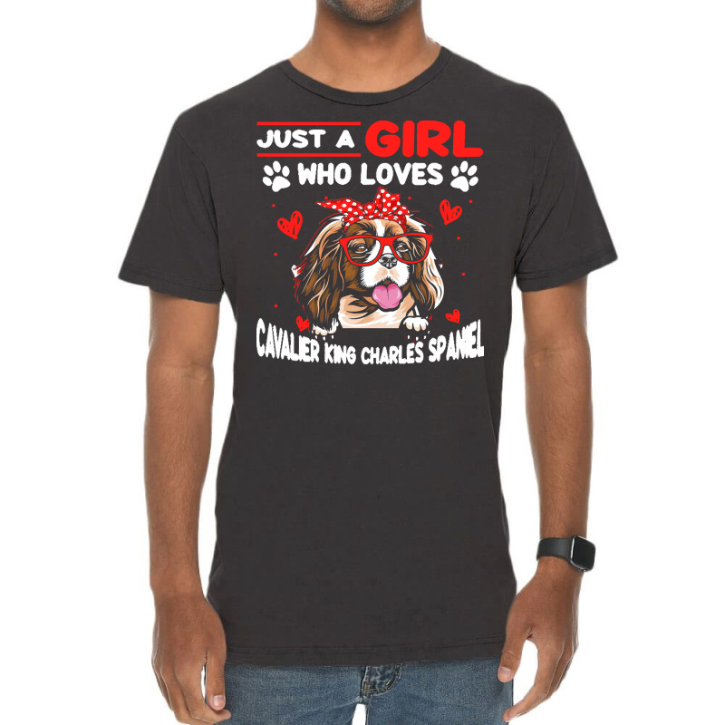 Just A Girl Who Loves Dogs T  Shirt Vintage Just A Girl Who Love Caval Vintage T-shirt | Artistshot