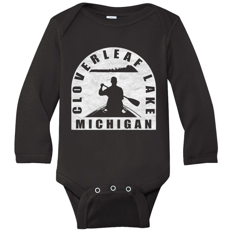 Hot Trend Cloverleaf Lake Canoeing Michigan Long Sleeve Baby Bodysuit | Artistshot