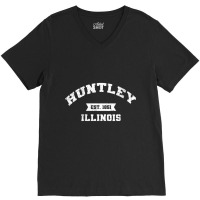 Womens Huntley Illinois Il Vintage Athletic Sports Established V Neck V-neck Tee | Artistshot