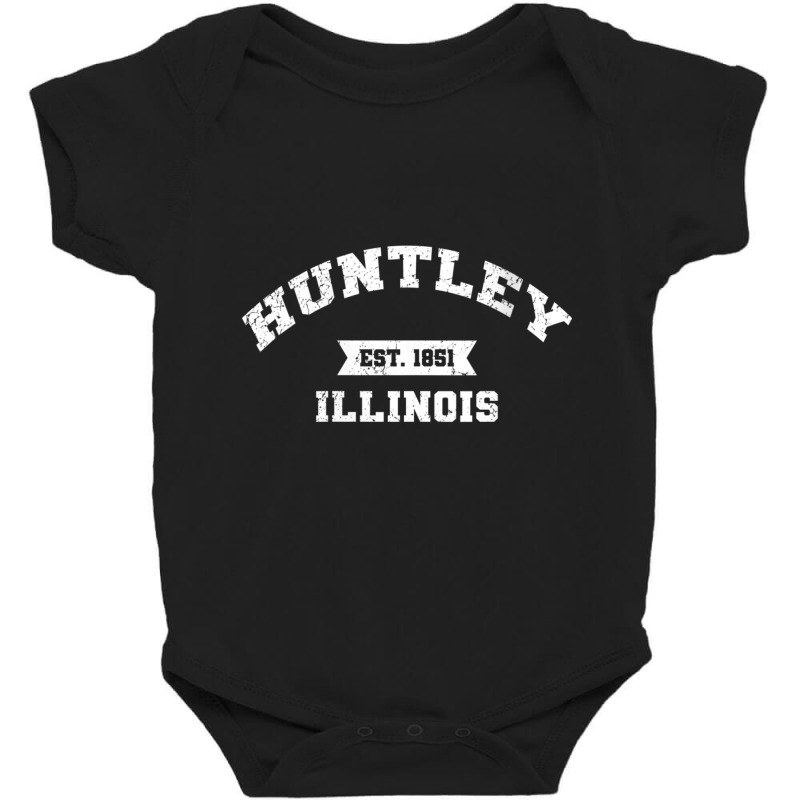 Womens Huntley Illinois Il Vintage Athletic Sports Established V Neck Baby Bodysuit by matheeishilo | Artistshot