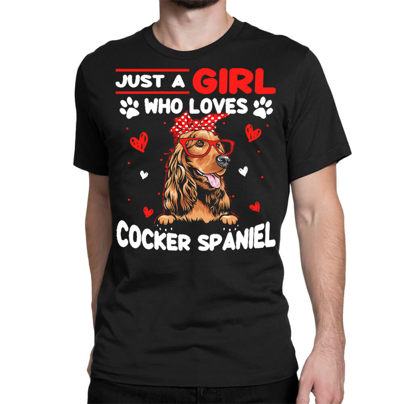 Just A Girl Who Loves Dogs T  Shirt Vintage Just A Girl Who Love Cocke Classic T-shirt by jeanne56242 | Artistshot