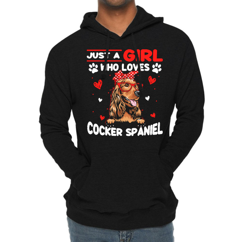 Just A Girl Who Loves Dogs T  Shirt Vintage Just A Girl Who Love Cocke Lightweight Hoodie by jeanne56242 | Artistshot