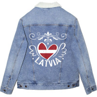 Latvia Latvia Latvija States Latvians T Shirt Unisex Sherpa-lined Denim Jacket | Artistshot