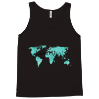 Wanderlust Definition On Teal World Map Tank Top | Artistshot