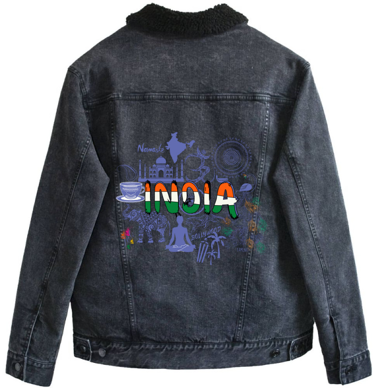 Welcome To India- Purple Unisex Sherpa-lined Denim Jacket | Artistshot