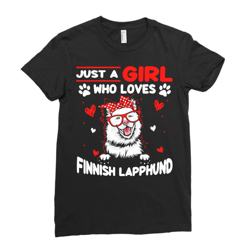 Just A Girl Who Loves Dogs T  Shirt Vintage Just A Girl Who Love Finni Ladies Fitted T-Shirt by jeanne56242 | Artistshot