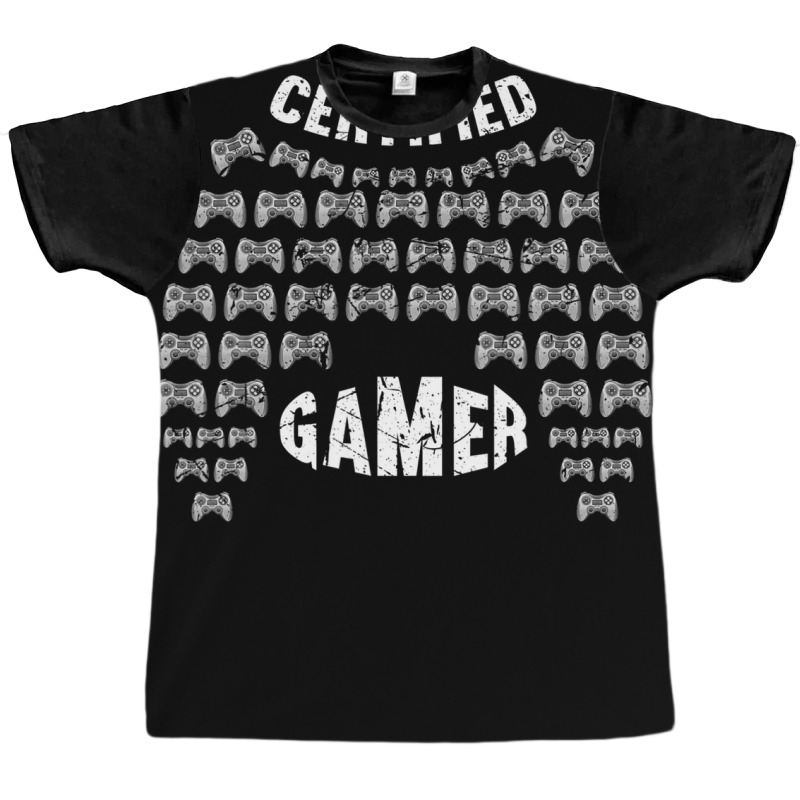 Certified Gamer Funny Video Games Gaming Game Graphic T-shirt | Artistshot