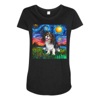 Cavalier King Charles Spaniel T  Shirt Tri Color Cavalier King Charles Maternity Scoop Neck T-shirt | Artistshot