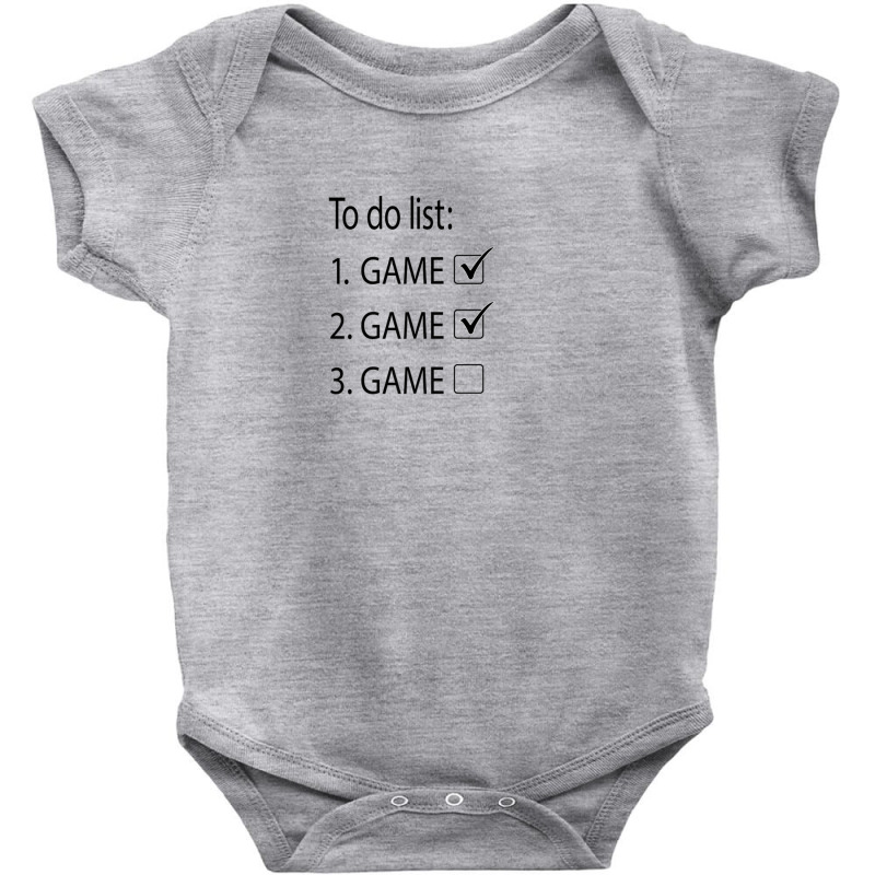 Funny Video Game Shirt To Do List Game Tick Baby Bodysuit by idreezaldawex | Artistshot