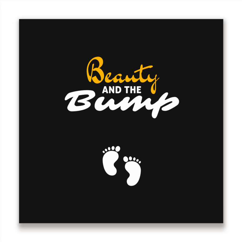 Womens Beauty And The Bump Metal Print Square | Artistshot
