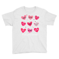 Funny Hearts Teach Love Inspire 1st Grade Teacher Valentines Youth Tee | Artistshot