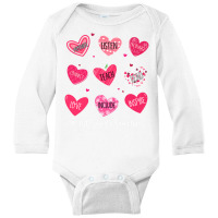 Funny Hearts Teach Love Inspire 1st Grade Teacher Valentines Long Sleeve Baby Bodysuit | Artistshot