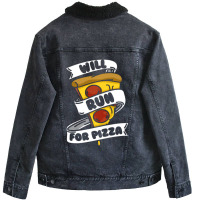 Will Run For Pizza Unisex Sherpa-lined Denim Jacket | Artistshot