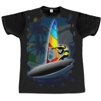 Windsurfer On Ocean Waves Graphic T-shirt | Artistshot