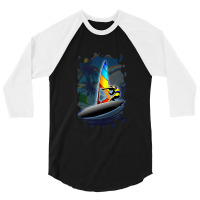 Windsurfer On Ocean Waves 3/4 Sleeve Shirt | Artistshot