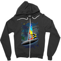 Windsurfer On Ocean Waves Zipper Hoodie | Artistshot