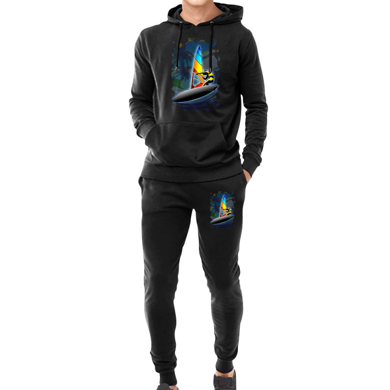 Windsurfer On Ocean Waves Hoodie & Jogger Set | Artistshot