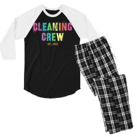 Cleaning Crew 2022 Custodian Team Clean Up Manager Cleaner T Shirt Men's 3/4 Sleeve Pajama Set | Artistshot