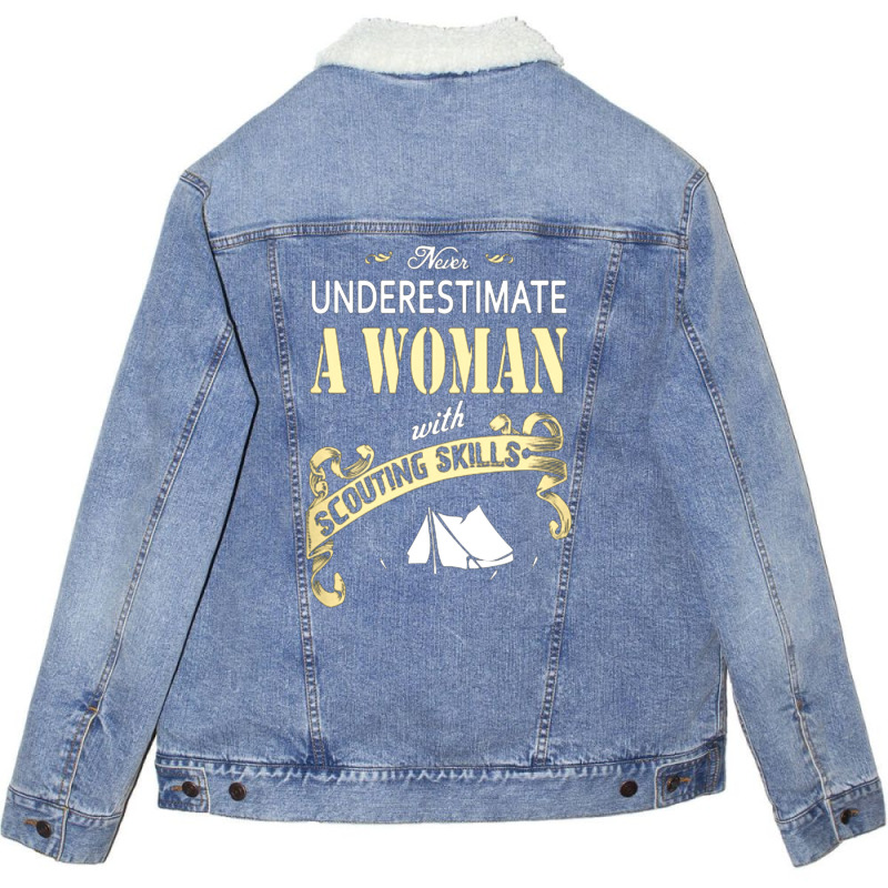 Woman With Scouting Skills Unisex Sherpa-lined Denim Jacket | Artistshot