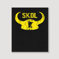 Skol Shirt Nordic Scandinavian Warrior Viking Helmet T Shirt Portrait Canvas Print | Artistshot